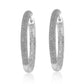 Suzy Levian Sterling Silver & White Cubic Zirconia Pave Hoop Earrings