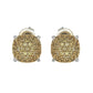 Suzy Levian Sterling Silver Yellow Sapphire & Diamond Accent Pave Cluster Earrings