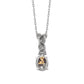 Suzy Levian Sterling Silver Purple Oval Cut and White Cubic Zirconia Necklace