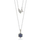 Suzy Levian Sterling Silver Sapphire & Diamond Accent Flower Pendant