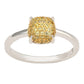 Suzy Levian Sterling Silver Yellow Sapphire & Diamond Accent Pave Ball-Top Ring