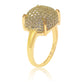 Suzy Levian Pave Yellow Cubic Zirconia in Golden Sterling Silver Ring