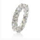 Suzy Levian Sterling Silver Cubic Zirconia Crossing Setting Eternity Band