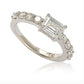 Suzy Levian Sterling Silver Assher Cut Cubic Zirconia Bridal Eternity Band