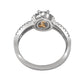 Suzy Levian Sterling Silver Oval Cut White Cubic Zirconia Halo Engagement Ring