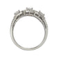 Suzy Levian Sterling Silver White Cubic Zirconia 3-Stone Asscher-Cut Band