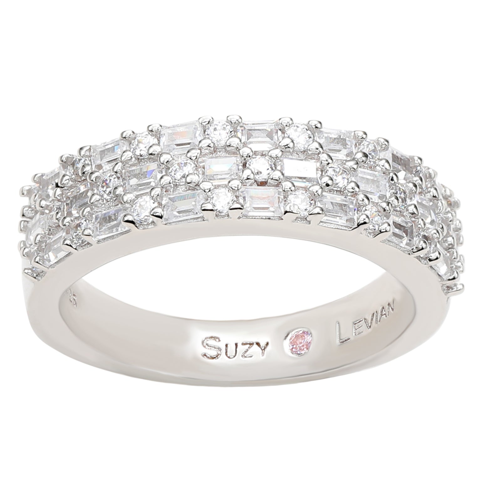 New Suzy Levian New York Sterling Silver 2.88 sale DEW Simulated Diamond ring