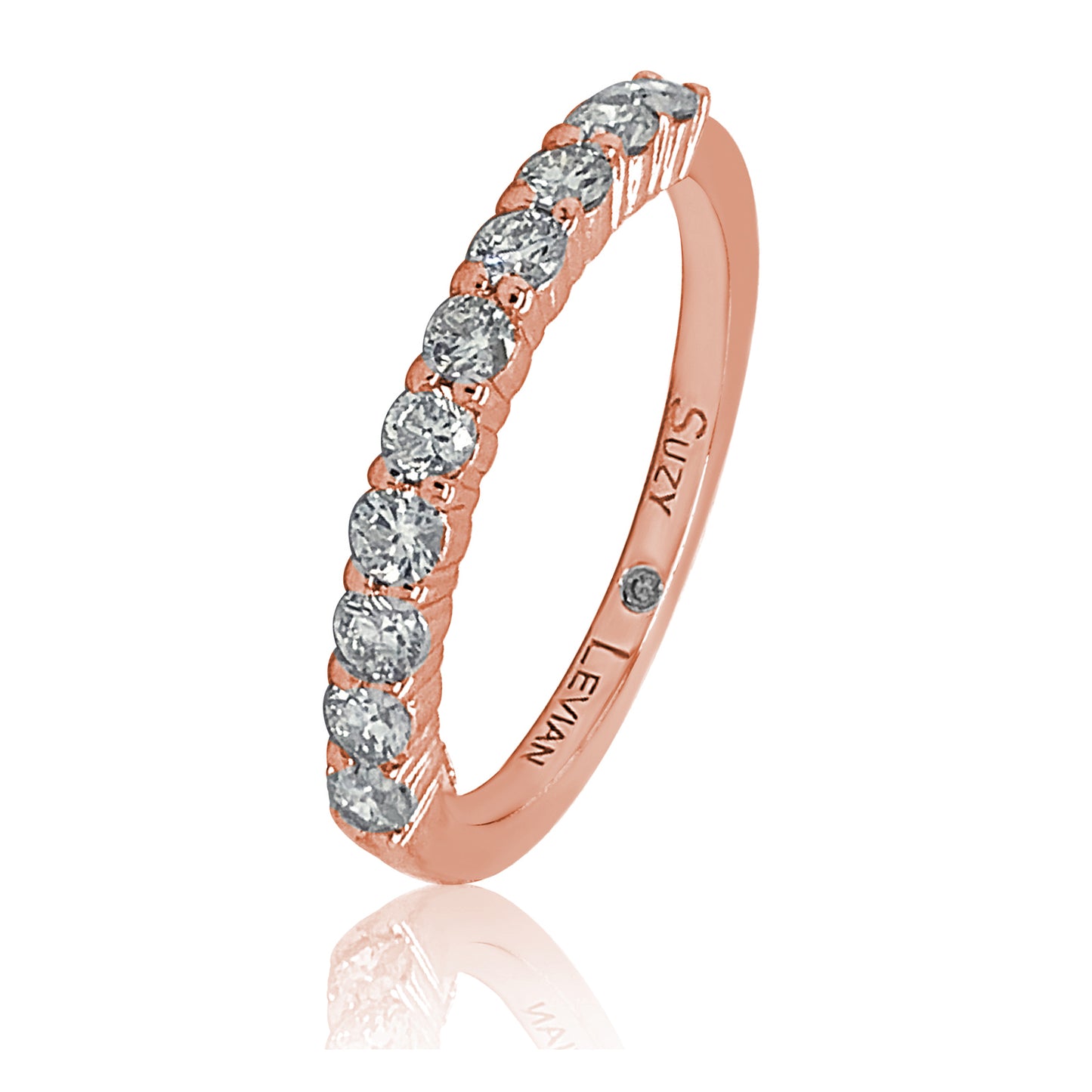 Suzy Levian 14K Rose Gold 1/2 cttw Diamond Eternity Half Band