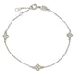 Suzy Levian 14K White Gold & .24 cttw Diamond Clover By the Yard Bracelet