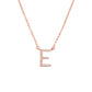 Suzy Levian 14K Rose Gold 0.10 ctw Diamond Letter Initial Necklace