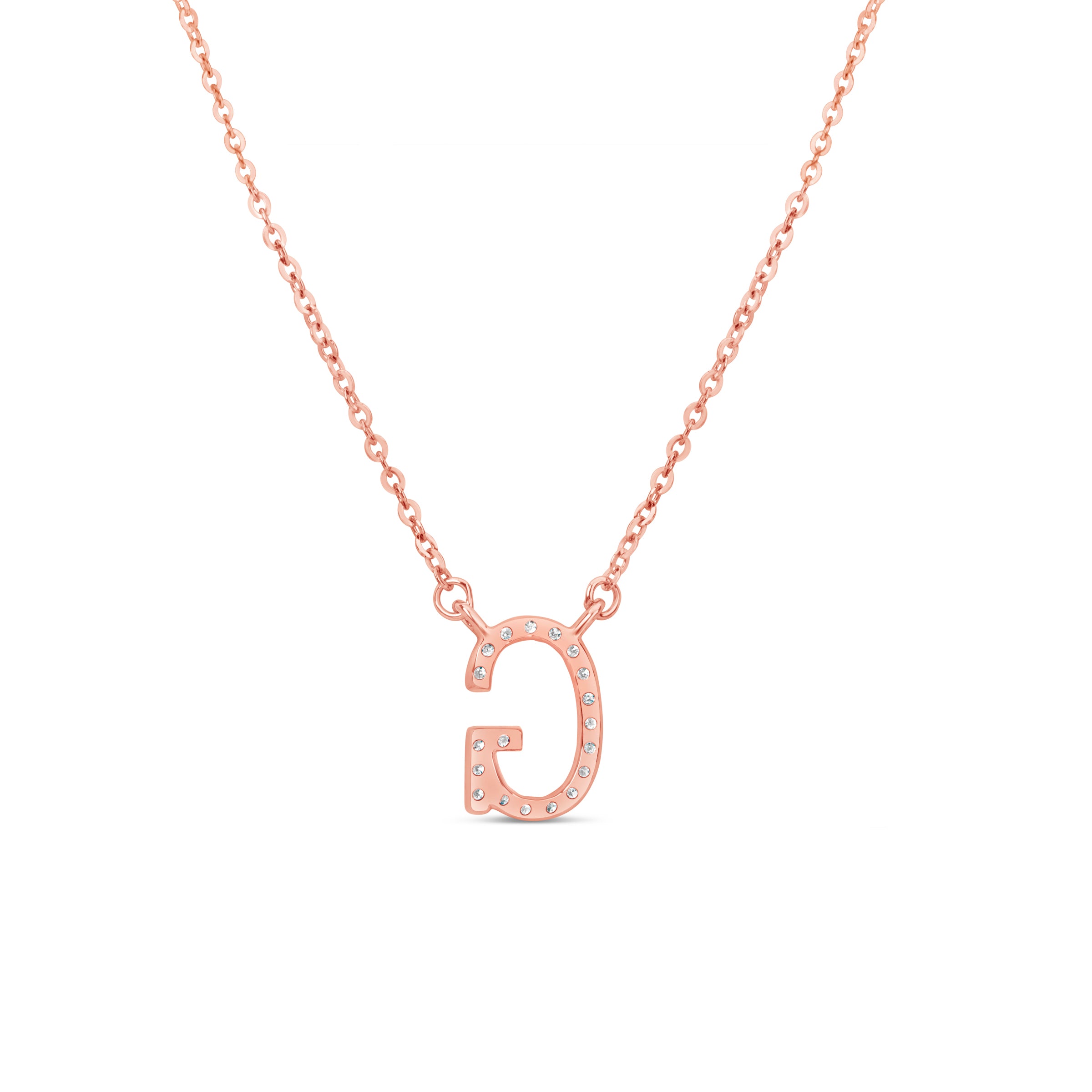 Rose gold hot sale g necklace