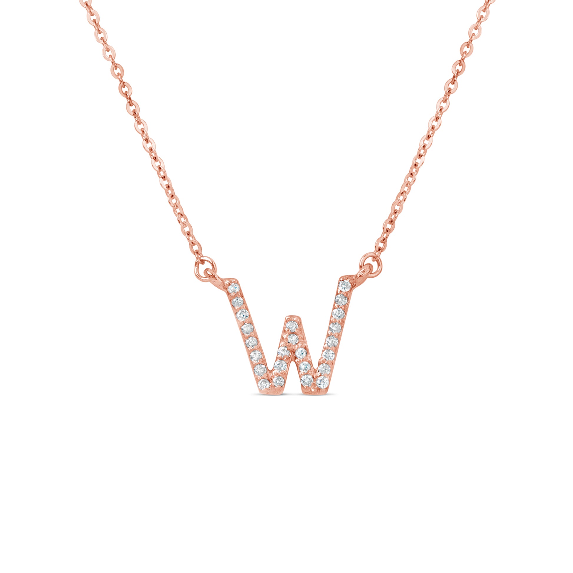 Suzy Levian 14K Rose Gold ctw Diamond Letter Initial Necklace