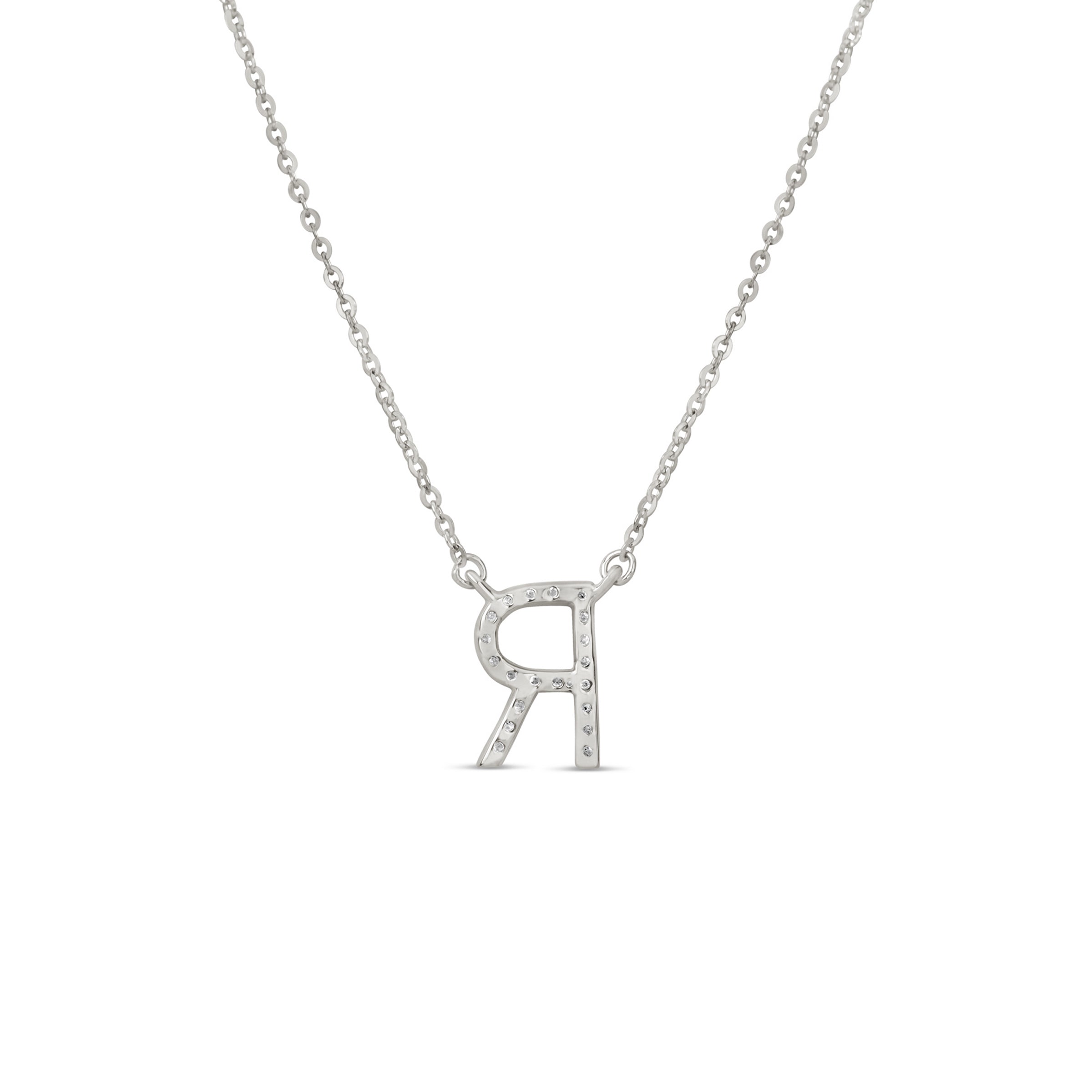 RCR10969-18 14K Gold Block Letter Initial R Necklace | Royal Chain Group