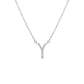 Suzy Levian 14K White Gold 0.10 ctw Diamond Letter Initial Necklace