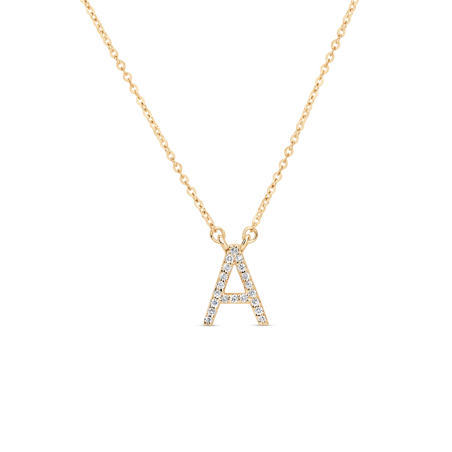 Suzy Levian 14K Yellow Gold 0.10 ctw Diamond Letter Initial Necklace