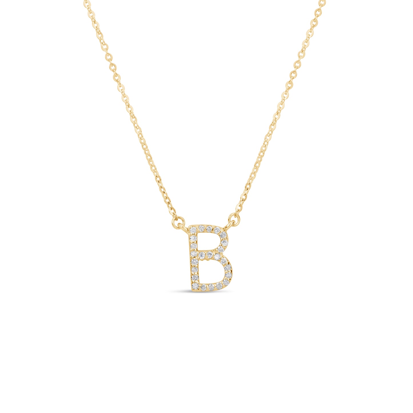Suzy Levian 14K Yellow Gold 0.10 ctw Diamond Letter Initial Necklace