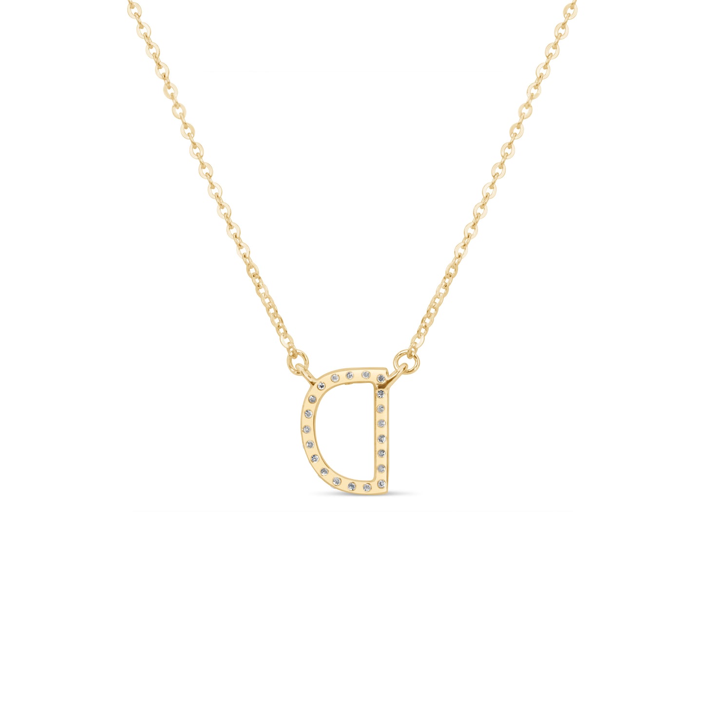 Suzy Levian 14K Yellow Gold 0.10 ctw Diamond Letter Initial Necklace