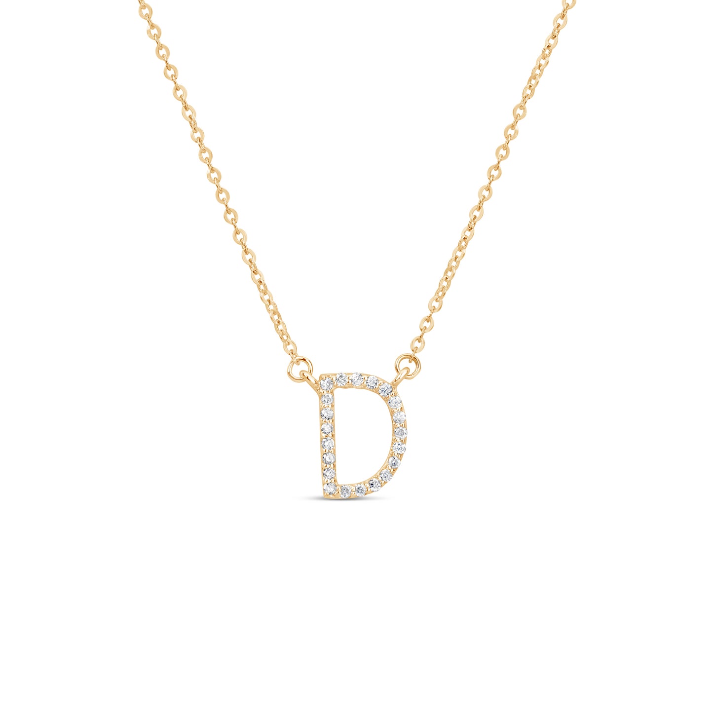 Suzy Levian 14K Yellow Gold 0.10 ctw Diamond Letter Initial Necklace