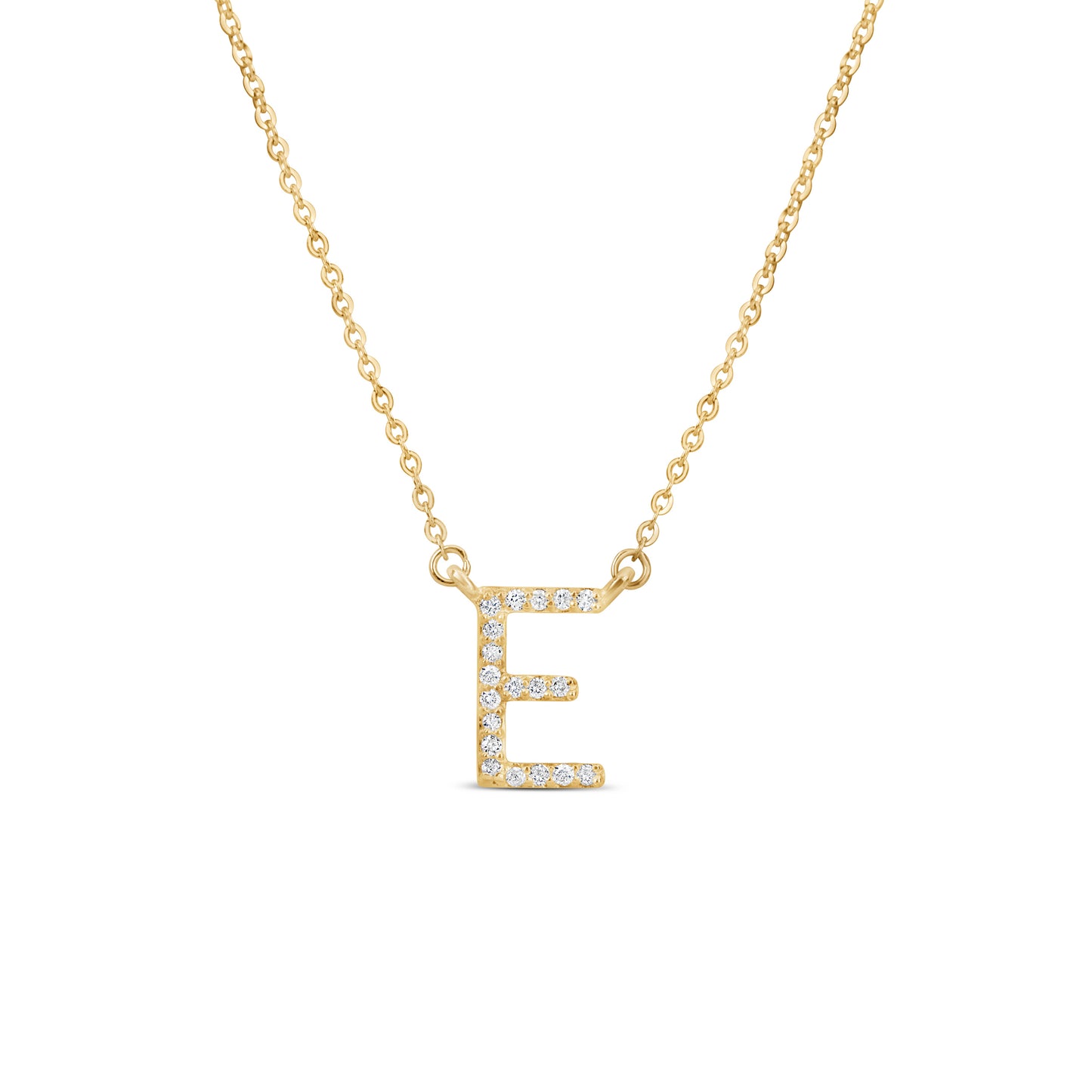 Suzy Levian 14K Yellow Gold 0.10 ctw Diamond Letter Initial Necklace