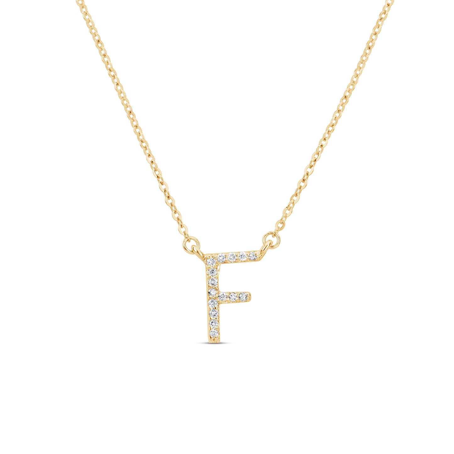 Suzy Levian 14K Yellow Gold 0.10 ctw Diamond Letter Initial Necklace