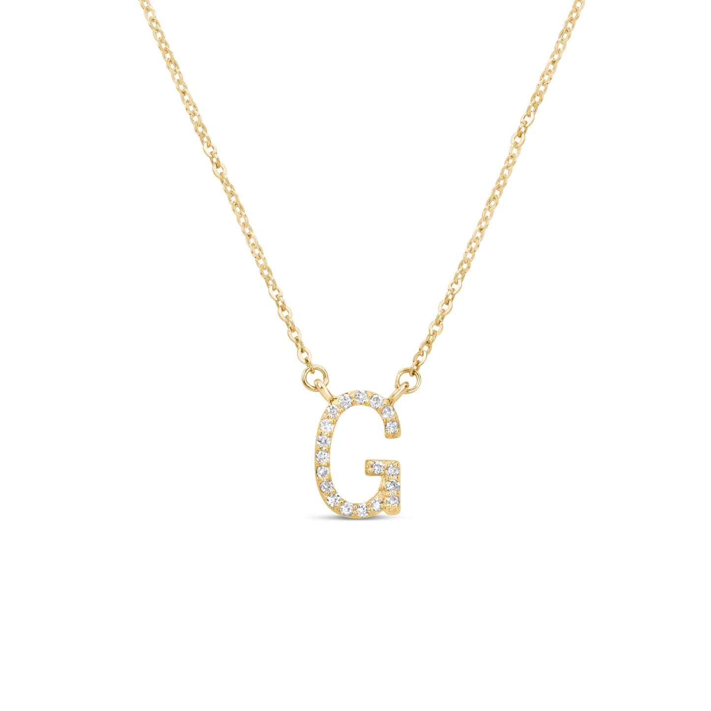 Suzy Levian 14K Yellow Gold 0.10 ctw Diamond Letter Initial Necklace