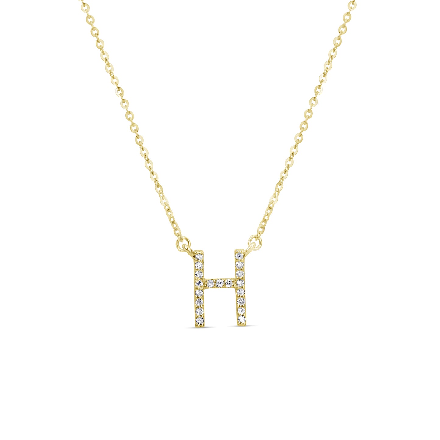 Suzy Levian 14K Yellow Gold 0.10 ctw Diamond Letter Initial Necklace