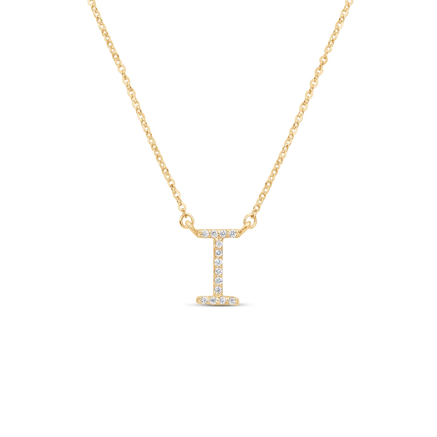 Suzy Levian 14K Yellow Gold 0.10 ctw Diamond Letter Initial Necklace