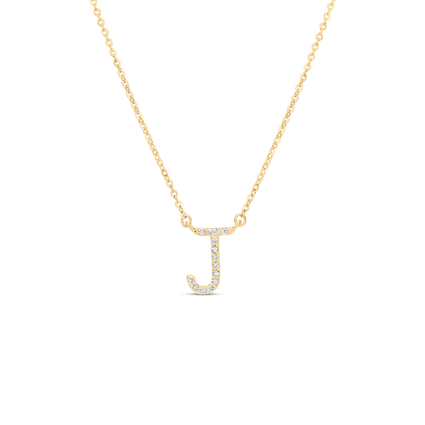 Suzy Levian 14K Yellow Gold 0.10 ctw Diamond Letter Initial Necklace