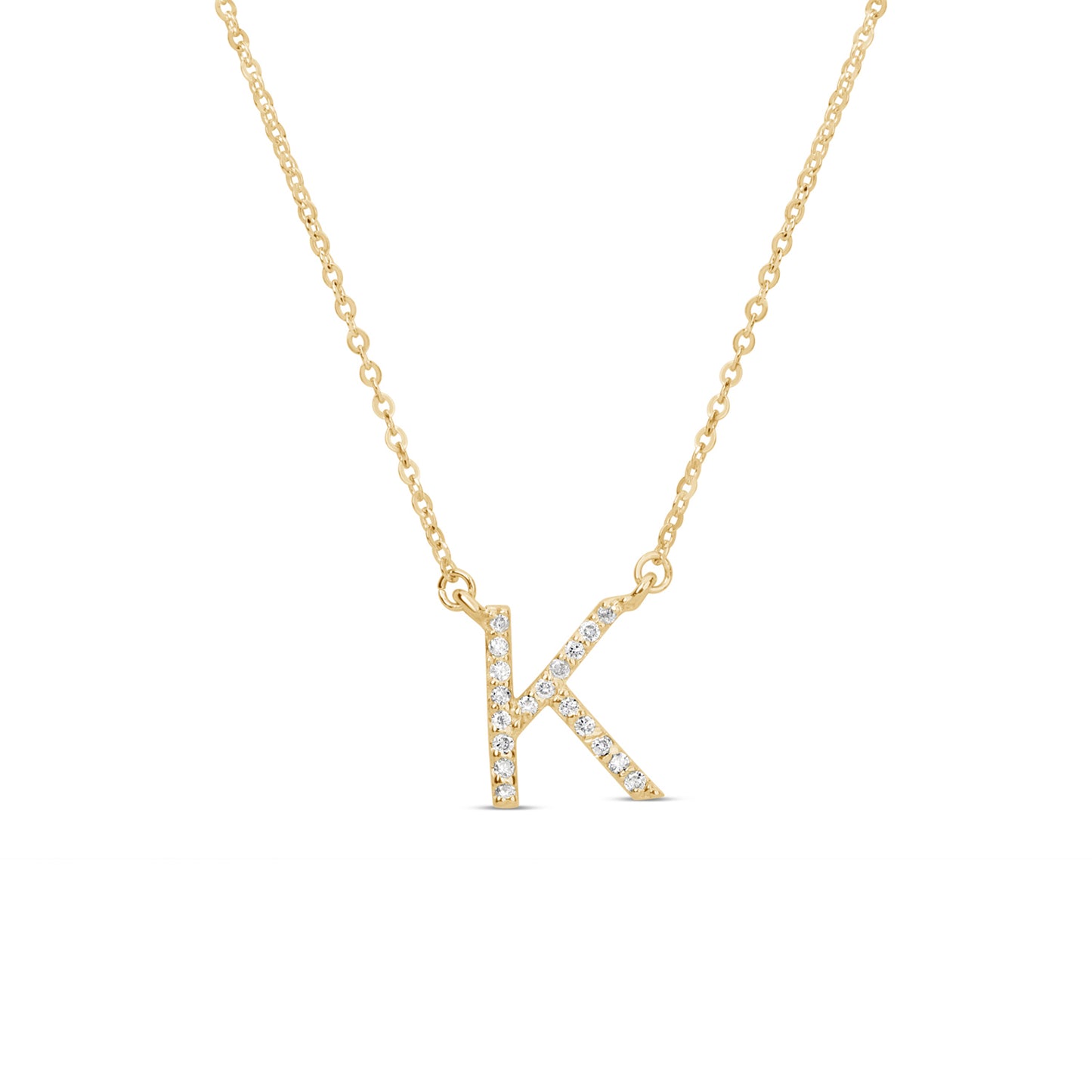 Suzy Levian 14K Yellow Gold 0.10 ctw Diamond Letter Initial Necklace