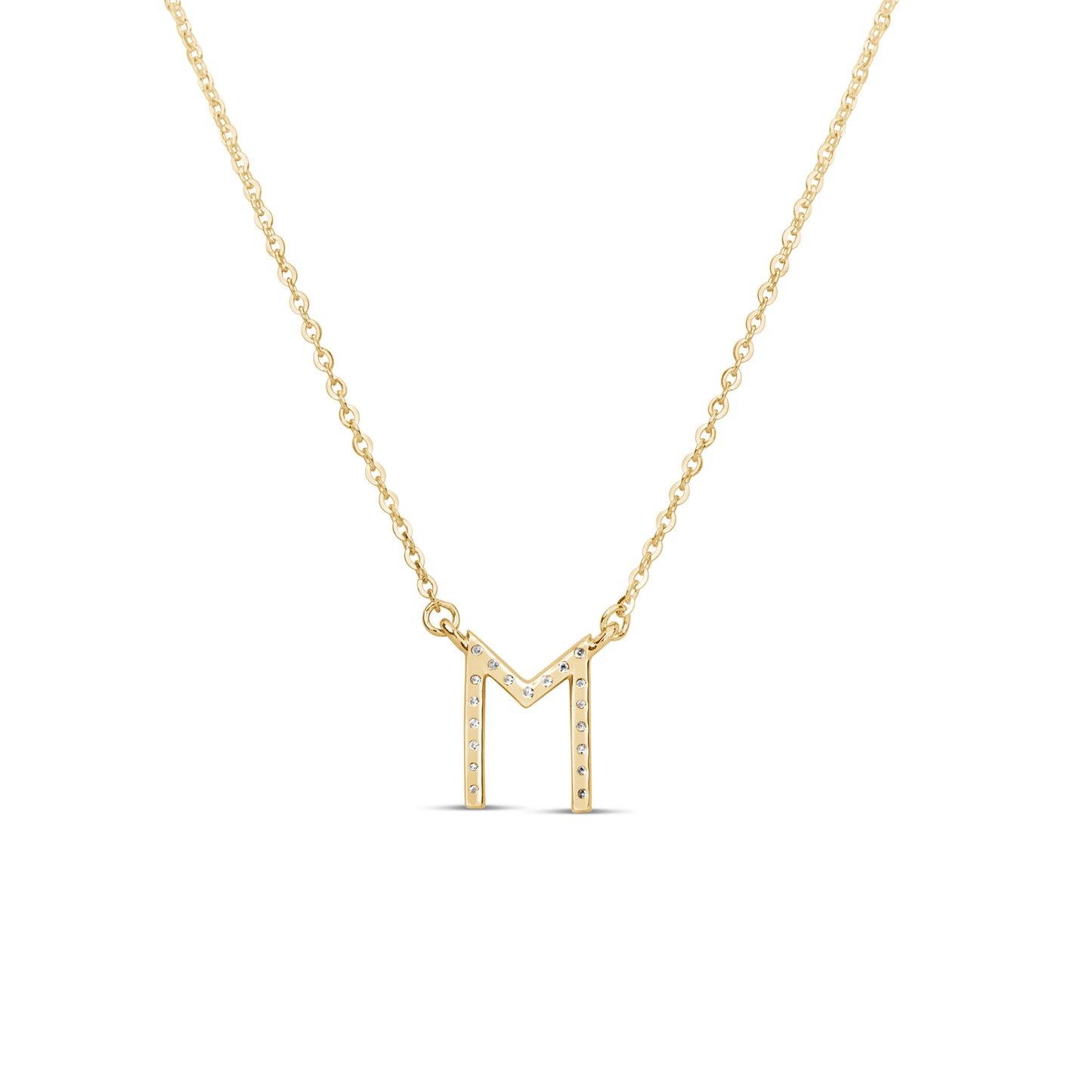 Suzy Levian 14K Yellow Gold 0.10 ctw Diamond Letter Initial Necklace