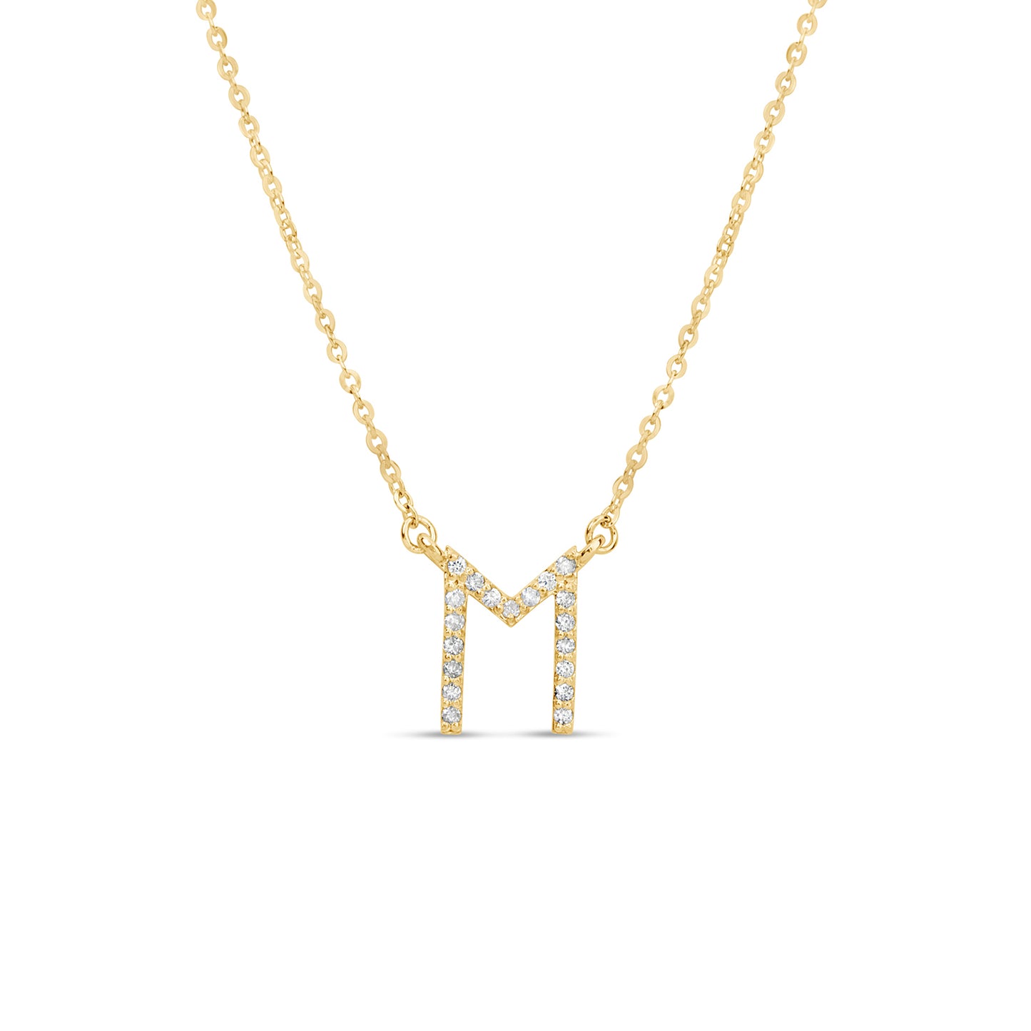 Suzy Levian 14K Yellow Gold 0.10 ctw Diamond Letter Initial Necklace