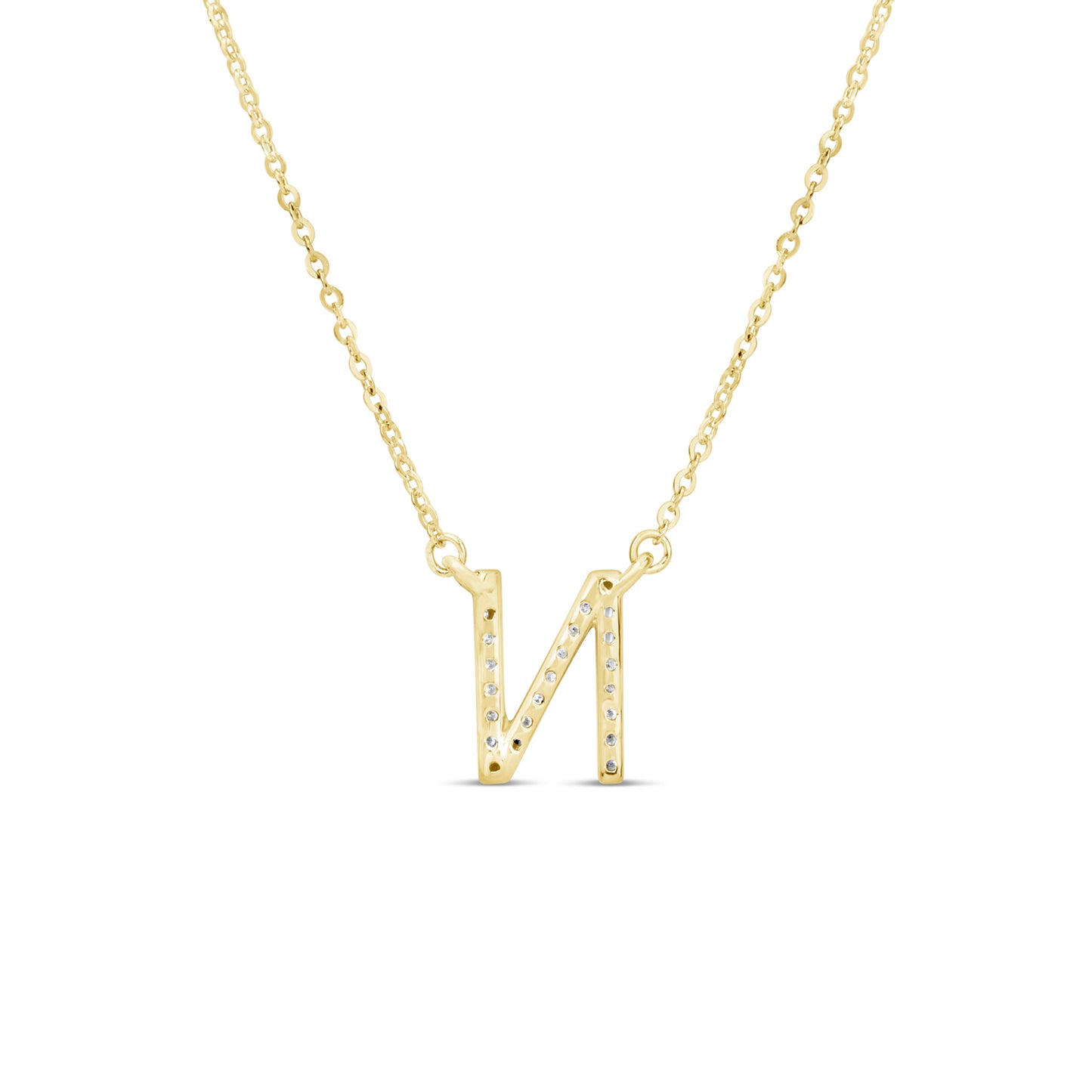 Suzy Levian 14K Yellow Gold 0.10 ctw Diamond Letter Initial Necklace