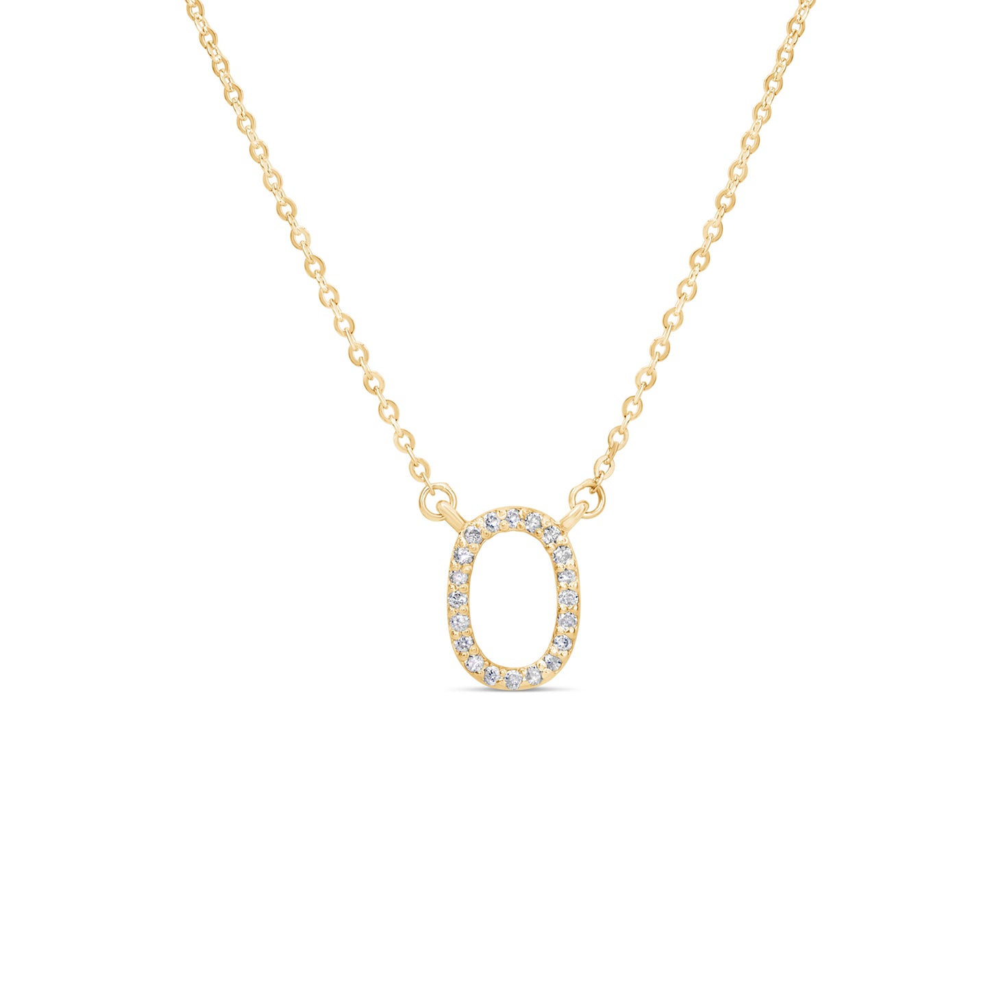 Suzy Levian 14K Yellow Gold 0.10 ctw Diamond Letter Initial Necklace