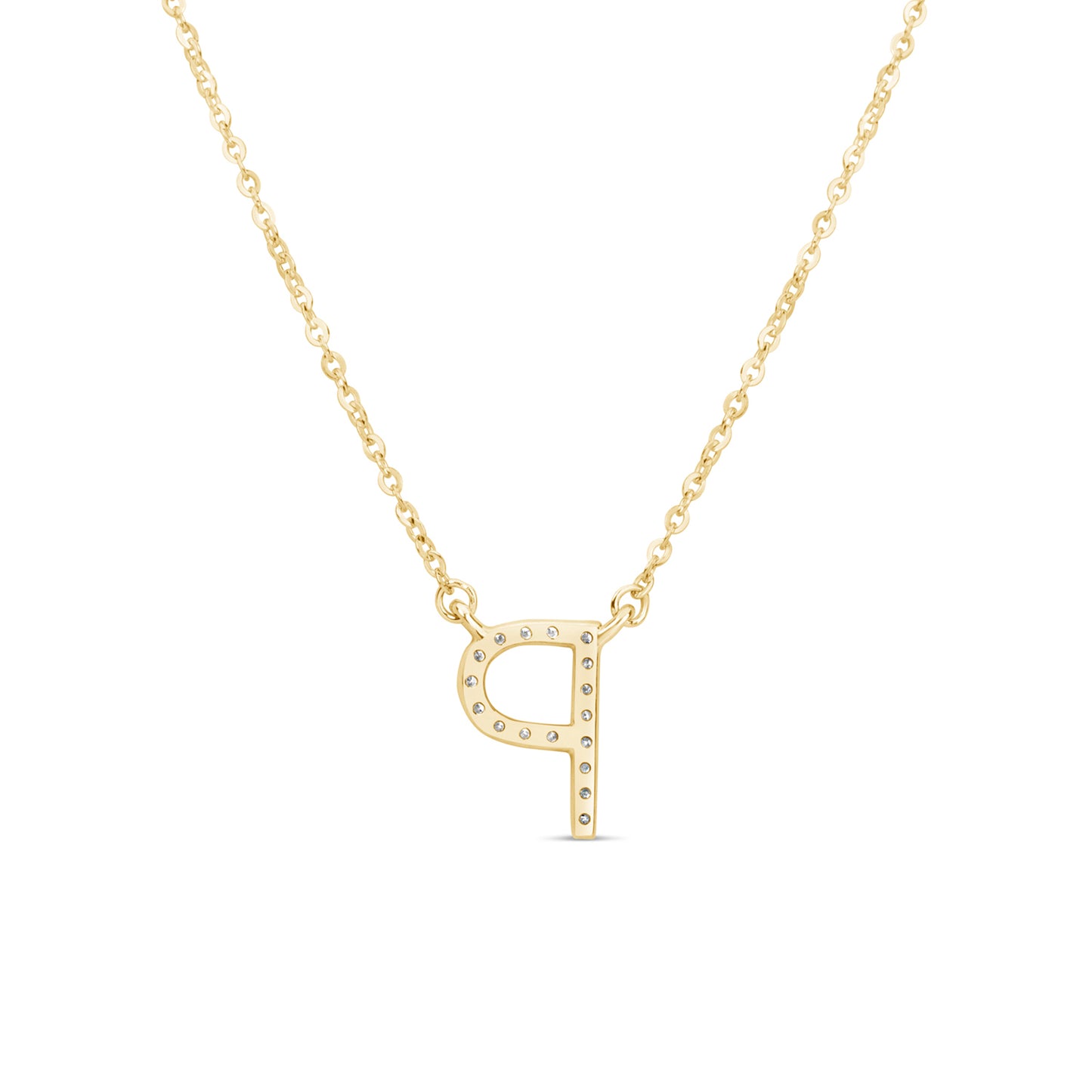 Suzy Levian 14K Yellow Gold 0.10 ctw Diamond Letter Initial Necklace