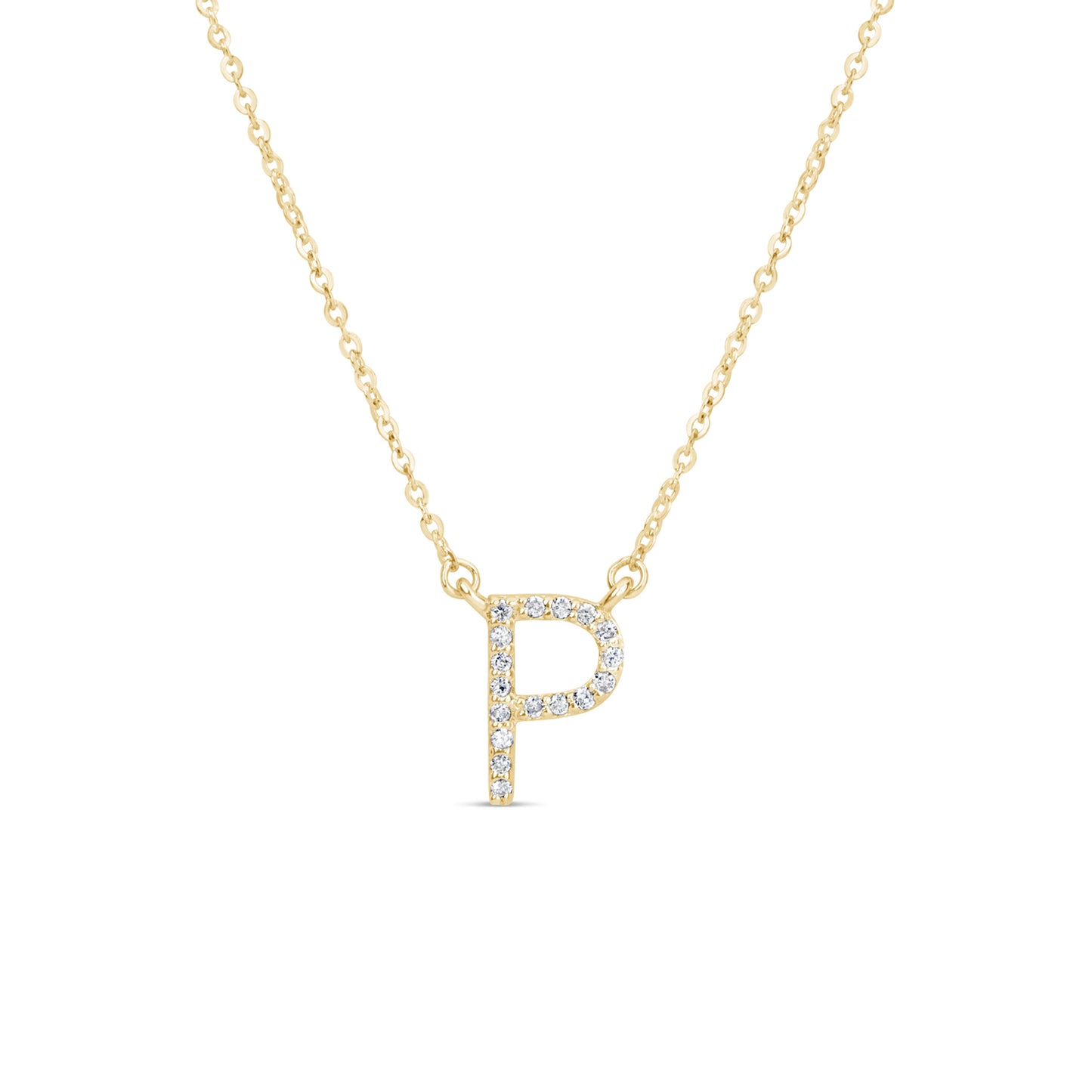 Suzy Levian 14K Yellow Gold 0.10 ctw Diamond Letter Initial Necklace