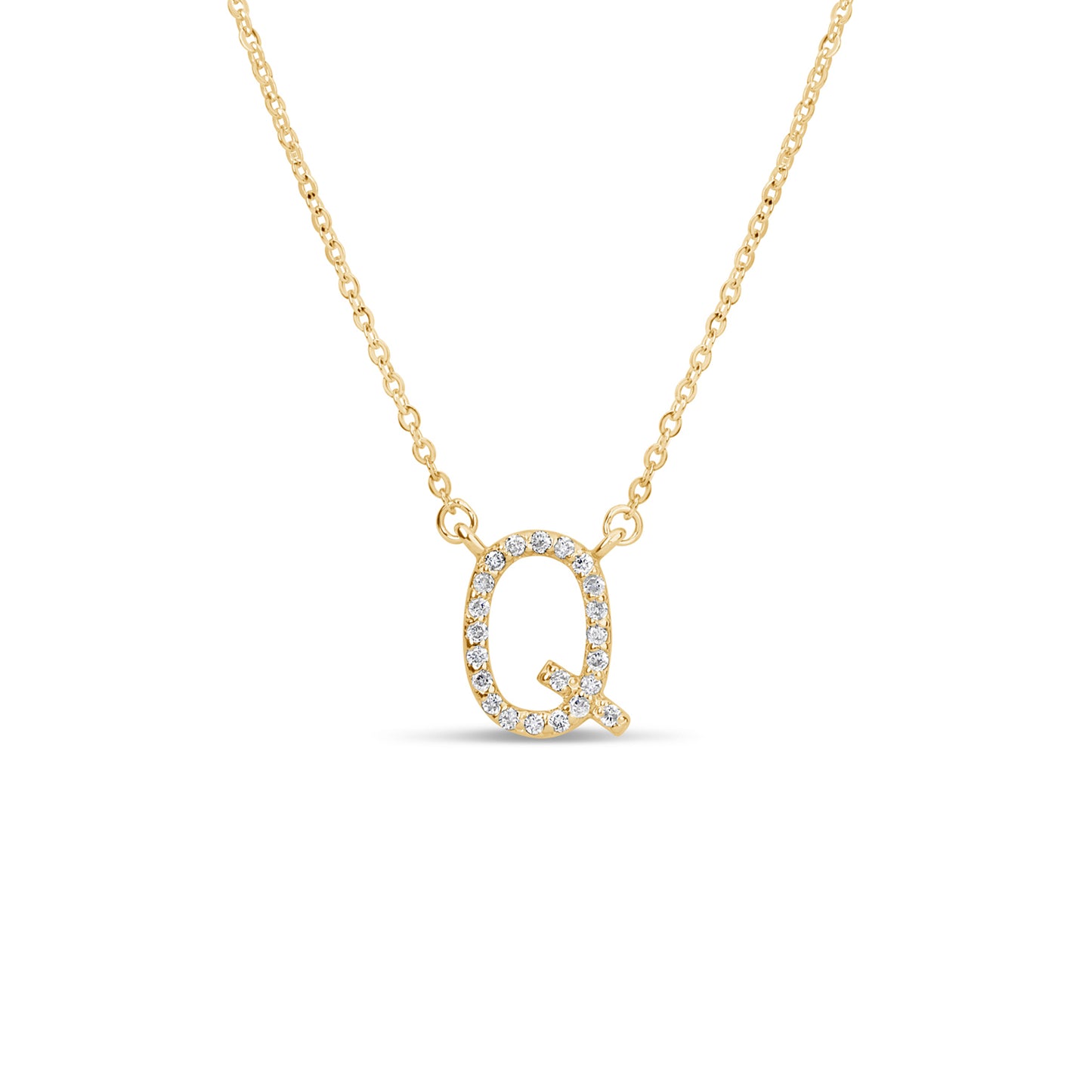 Suzy Levian 14K Yellow Gold 0.10 ctw Diamond Letter Initial Necklace