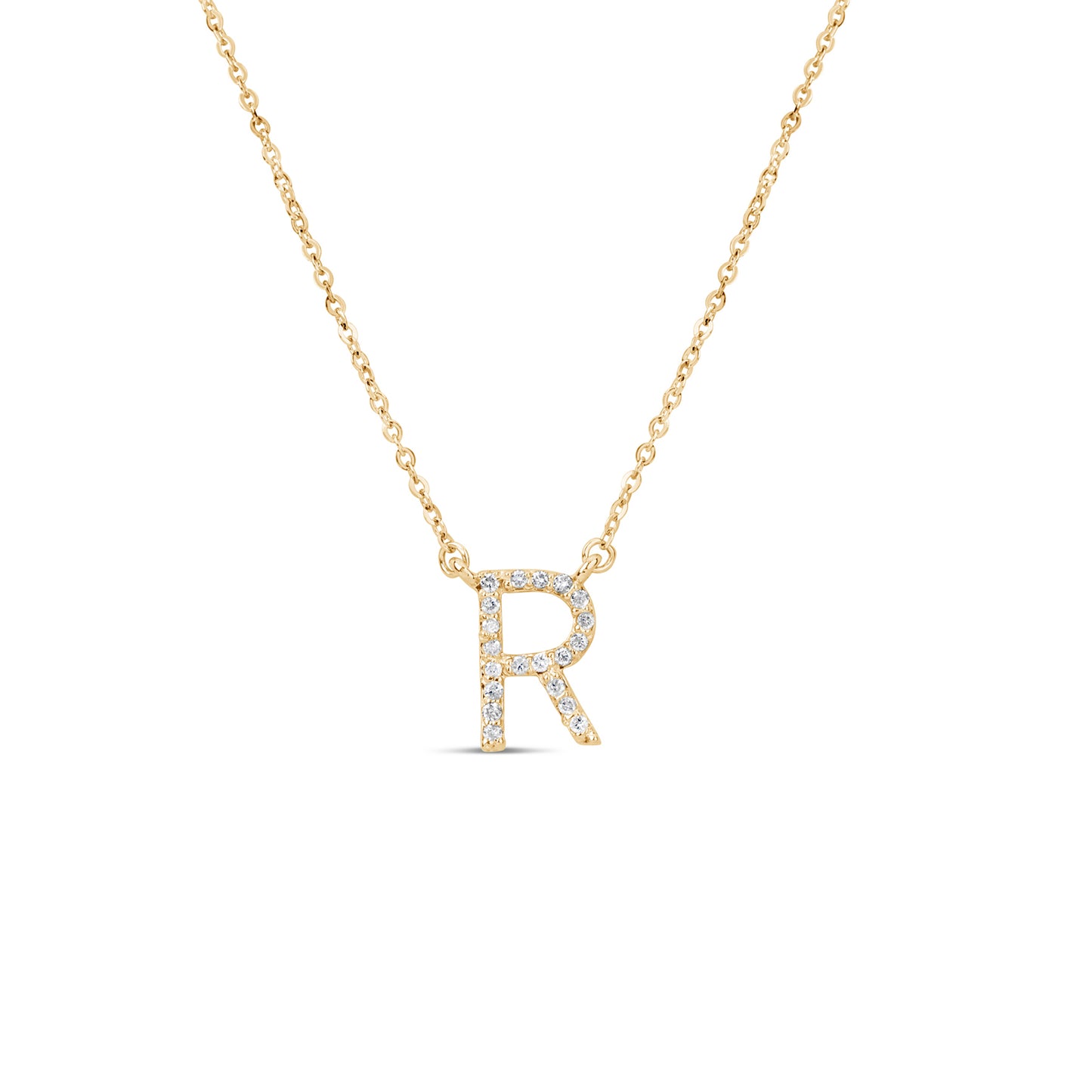 Suzy Levian 14K Yellow Gold 0.10 ctw Diamond Letter Initial Necklace