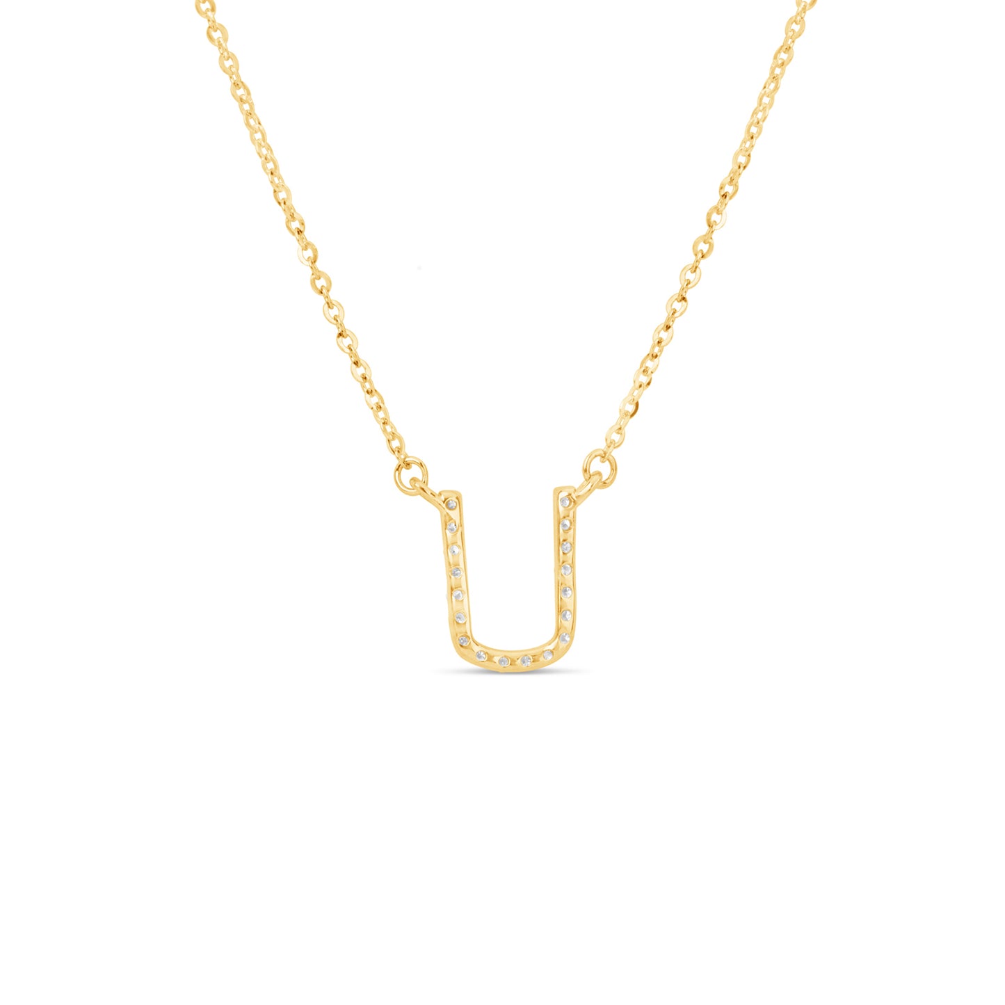 Suzy Levian 14K Yellow Gold 0.10 ctw Diamond Letter Initial Necklace