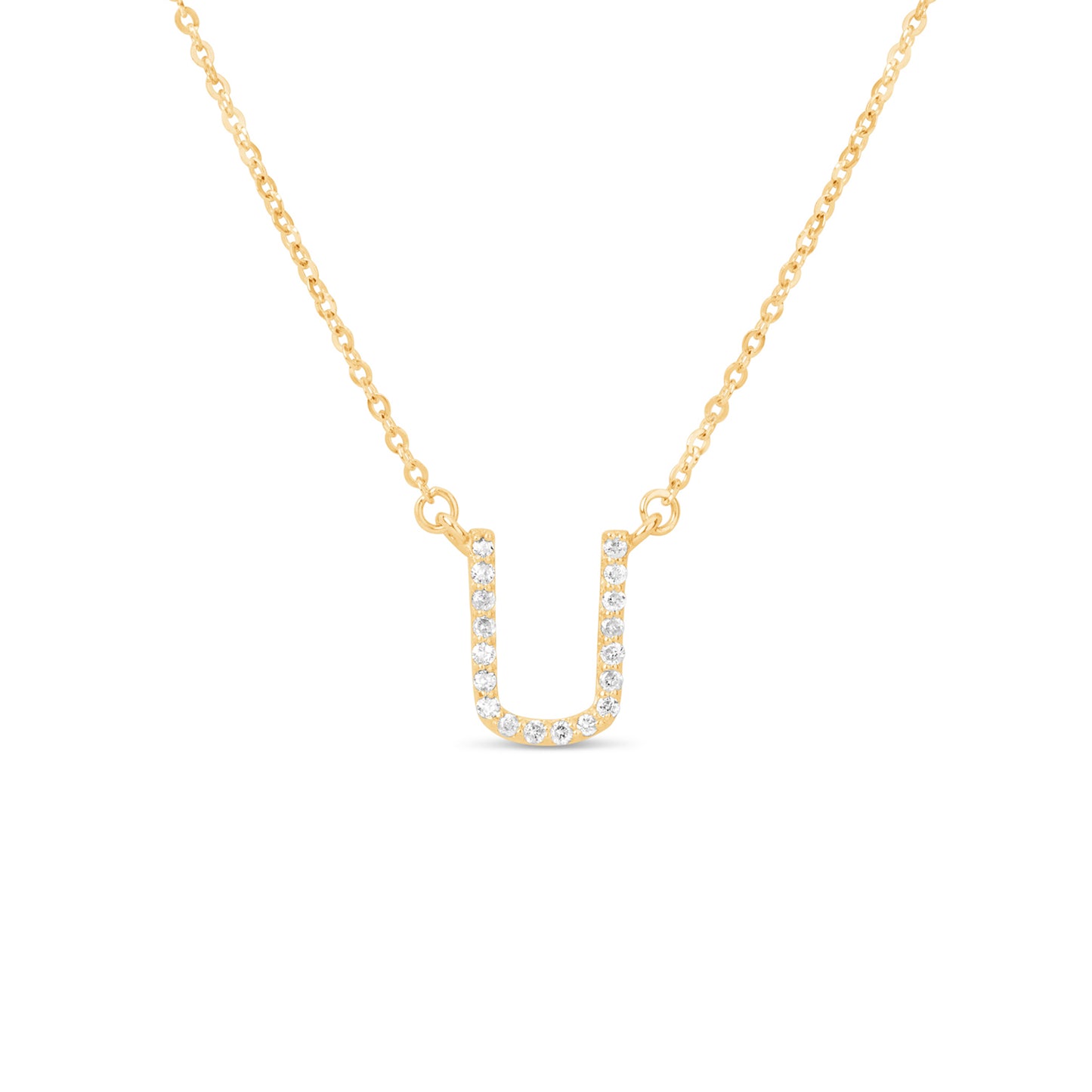 Suzy Levian 14K Yellow Gold 0.10 ctw Diamond Letter Initial Necklace