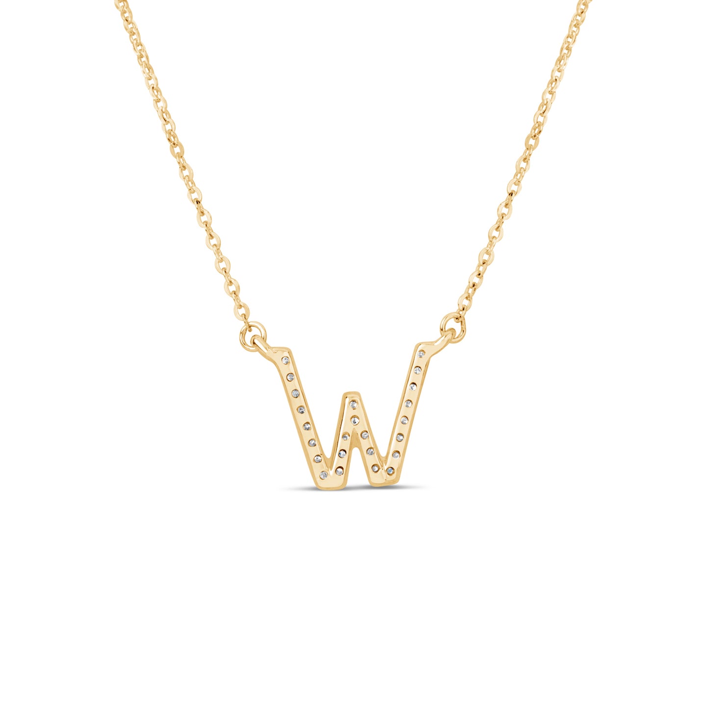 Suzy Levian 14K Yellow Gold 0.10 ctw Diamond Letter Initial Necklace