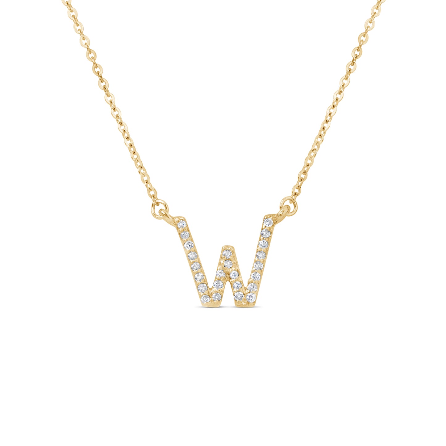 Suzy Levian 14K Yellow Gold 0.10 ctw Diamond Letter Initial Necklace