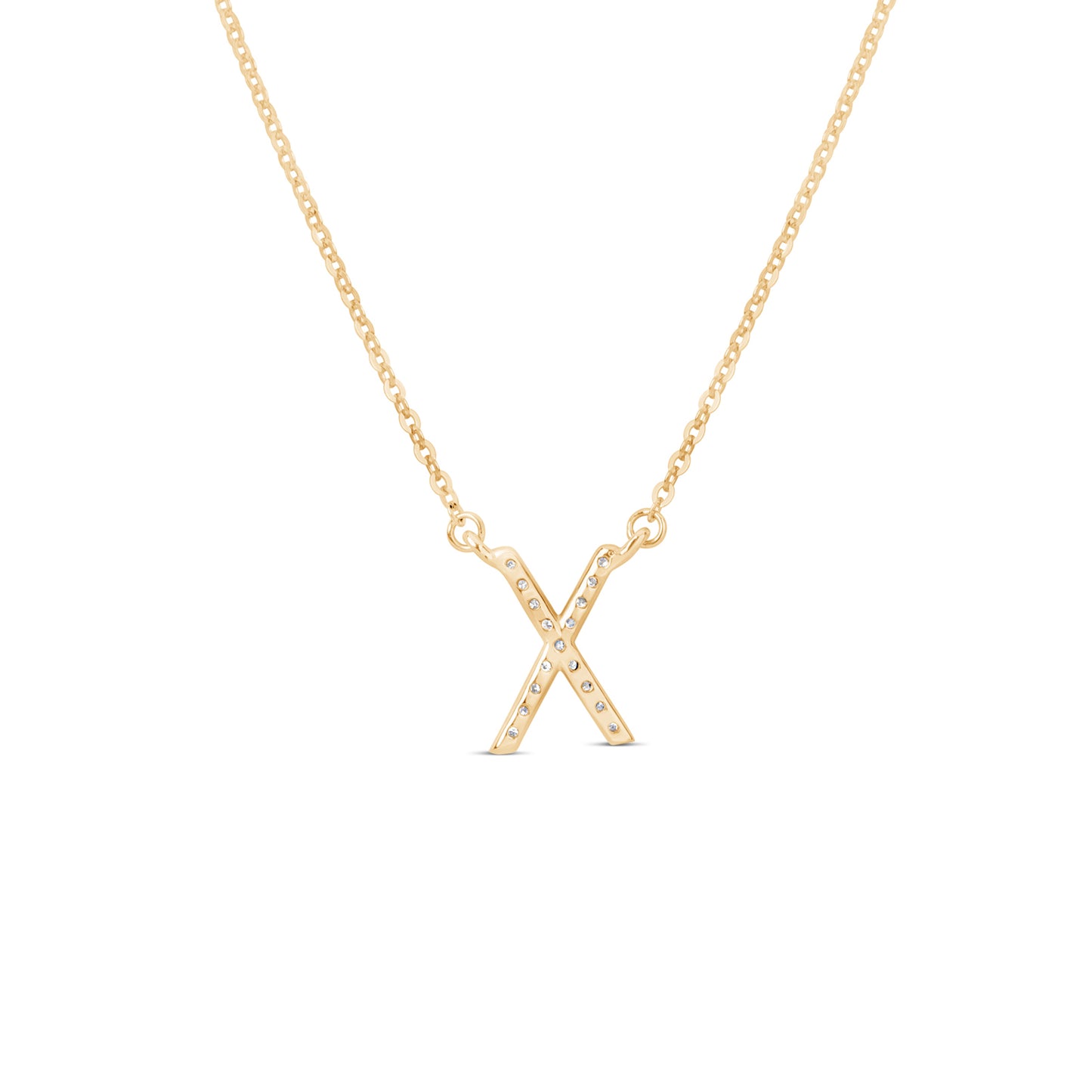 Suzy Levian 14K Yellow Gold 0.10 ctw Diamond Letter Initial Necklace