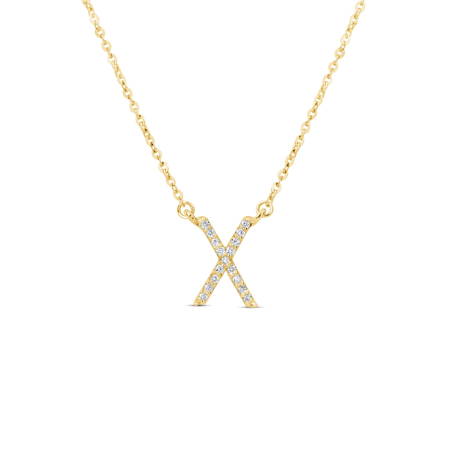 Suzy Levian 14K Yellow Gold 0.10 ctw Diamond Letter Initial Necklace