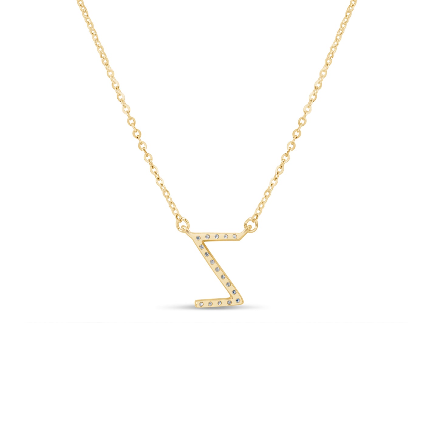 Suzy Levian 14K Yellow Gold 0.10 ctw Diamond Letter Initial Necklace