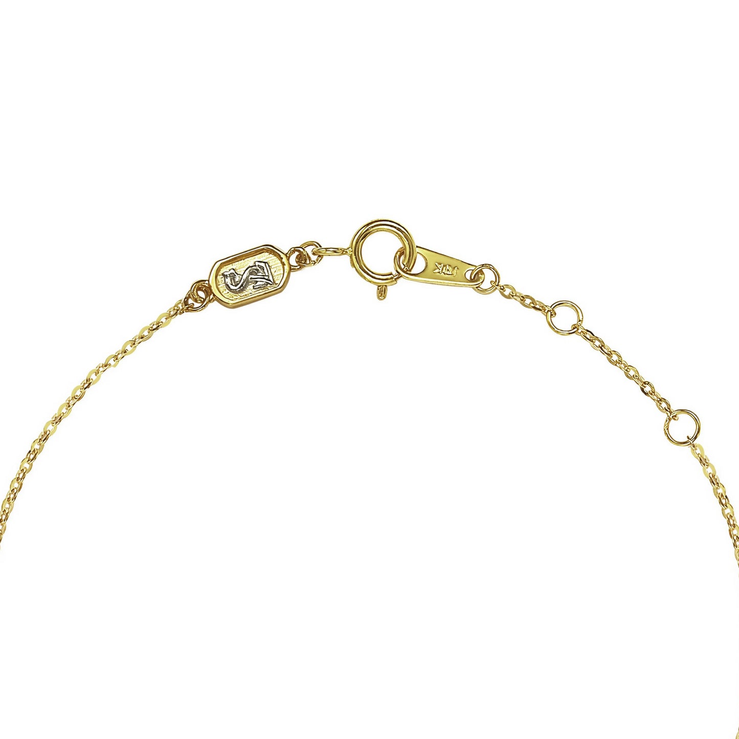 Suzy Levian 14K Yellow Gold 0.10 ctw Diamond Letter Initial Necklace