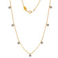 Suzy Levian 14K Yellow Gold .30cttw Diamond Flower Station Necklace