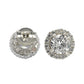 Suzy Levian Sterling Silver White Cubic Zirconia Round-Cut Halo Stud Earrings
