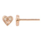 Suzy Levian 14K Rose Gold 3/10 Diamond Heart Earrings