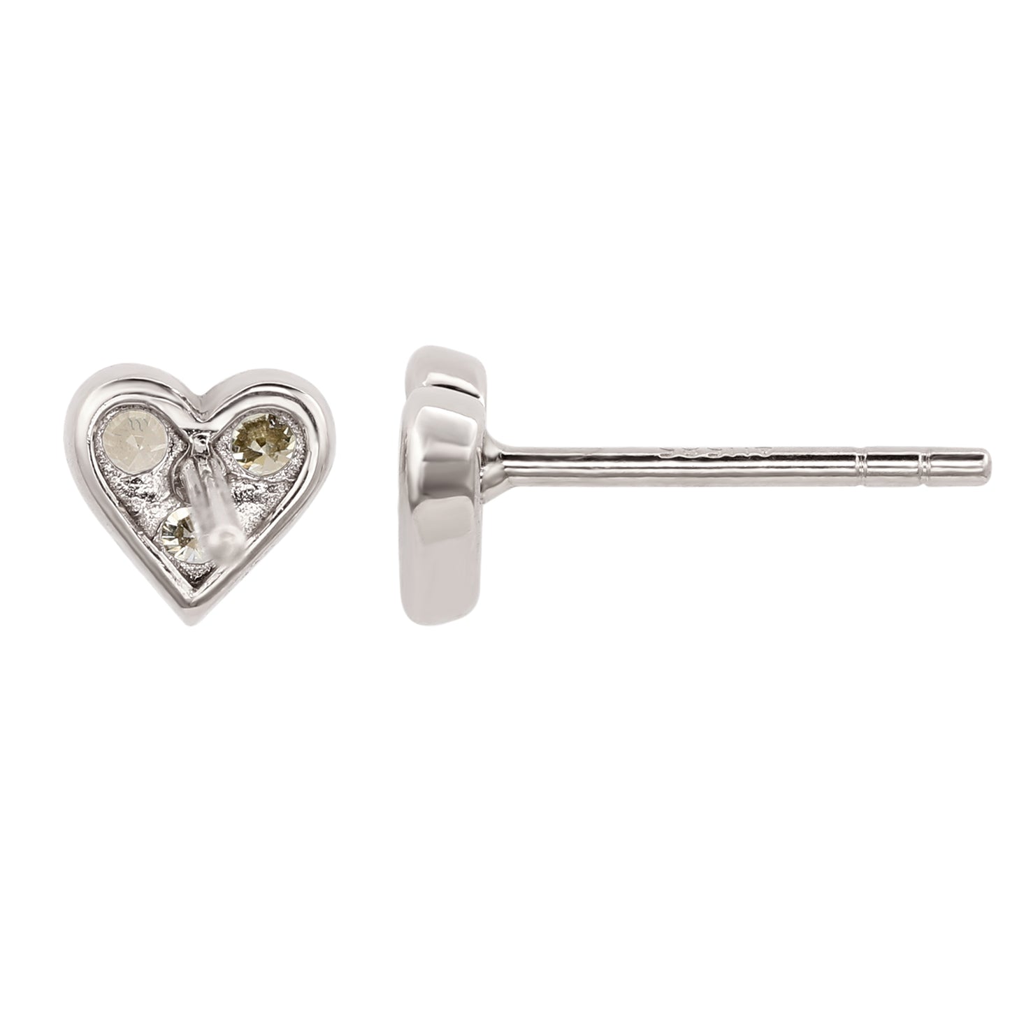 Suzy Levian White 14K White Gold 3/10 Diamond Heart Earrings