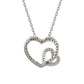 Suzy Levian Sterling Silver Blue & White Sapphire and Diamond Accent Double Heart Pendant